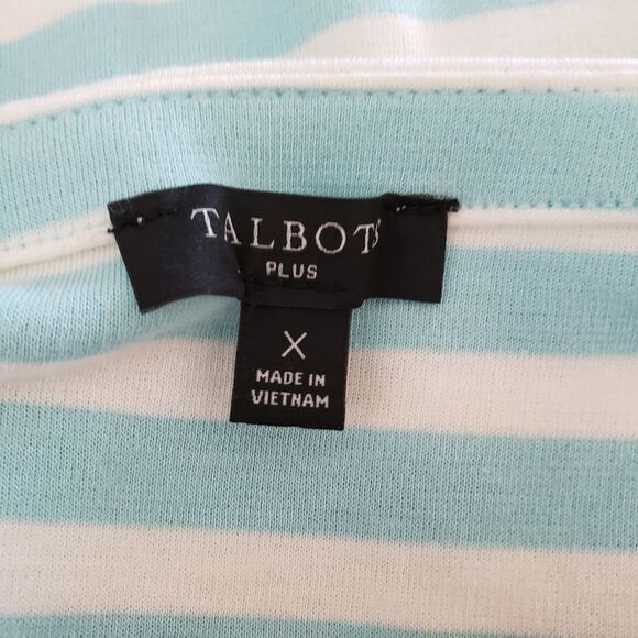 Talbots Striped Button Sleeve Top Sz X - Picture 5 of 6